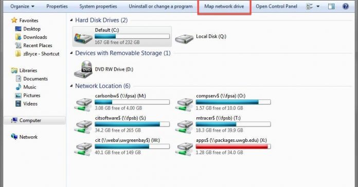 How to map a network drive