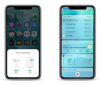 Here is how you can check airpod battery life