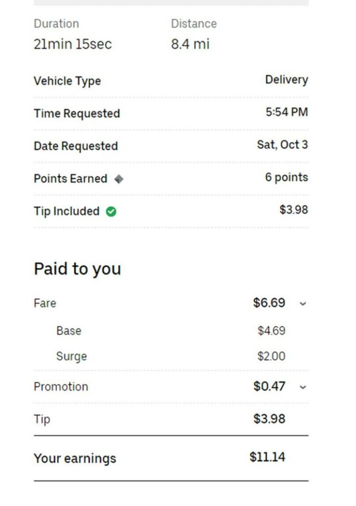 How much does uber eats pay